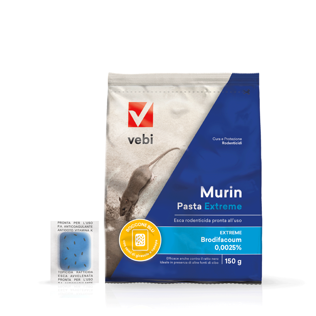 Sacco di esca rodenticida in bocconi con impasto grasso per topi e ratti