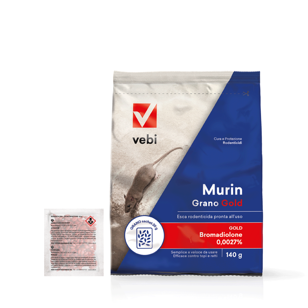 Sacco di esca rodenticida in forma grano per topi e ratti
