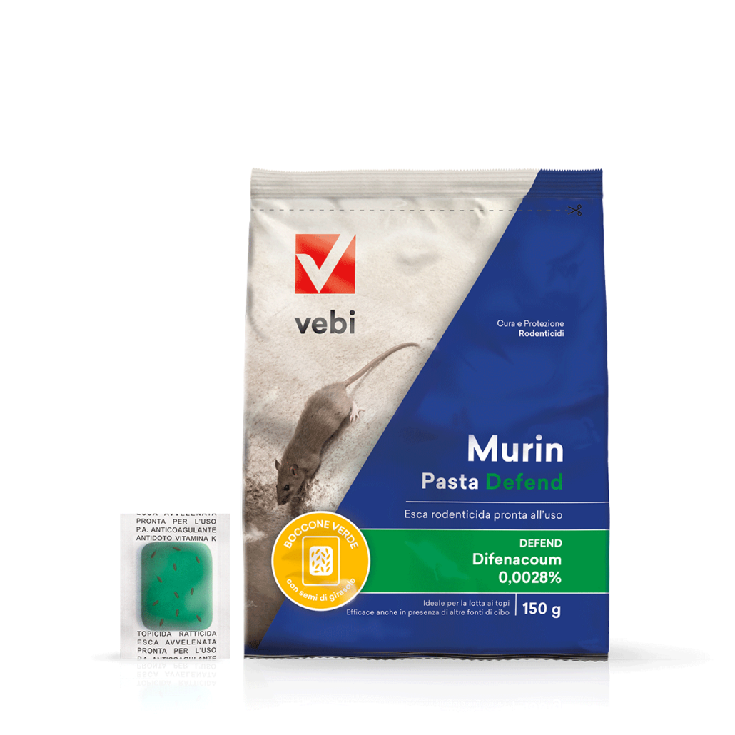 Sacco di esca rodenticida in bocconi per topi e ratti