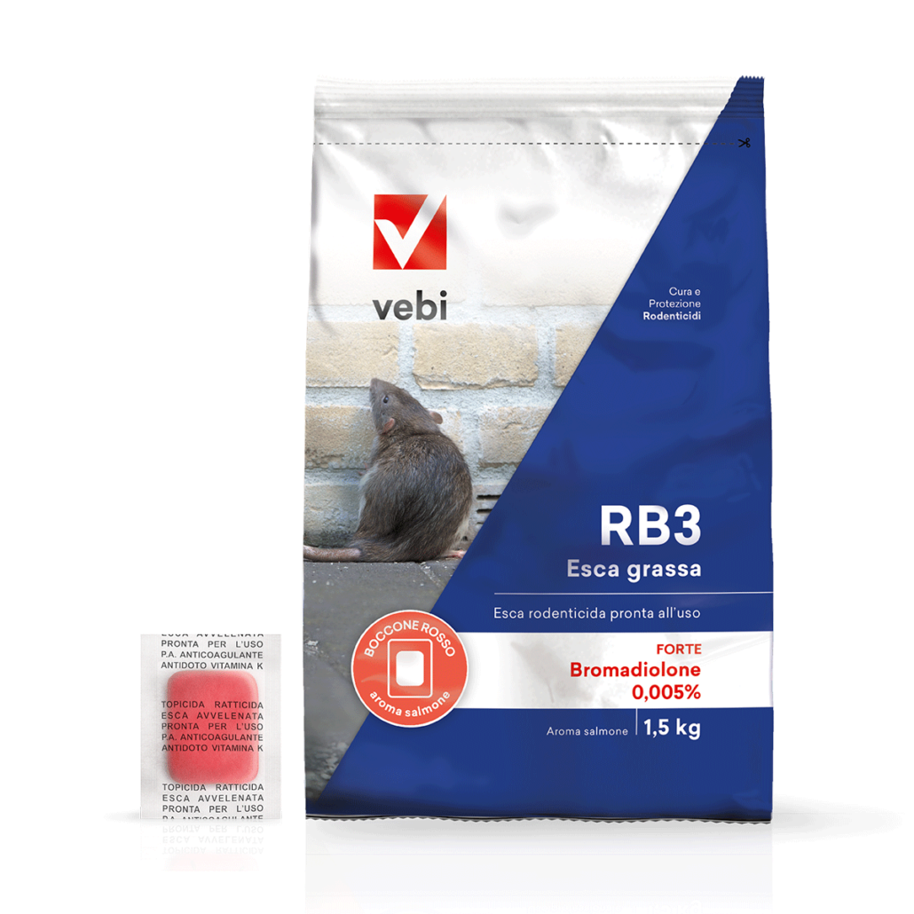 Sacco di esca rodenticida in bocconi aromatizzati al salmone per topi e ratti