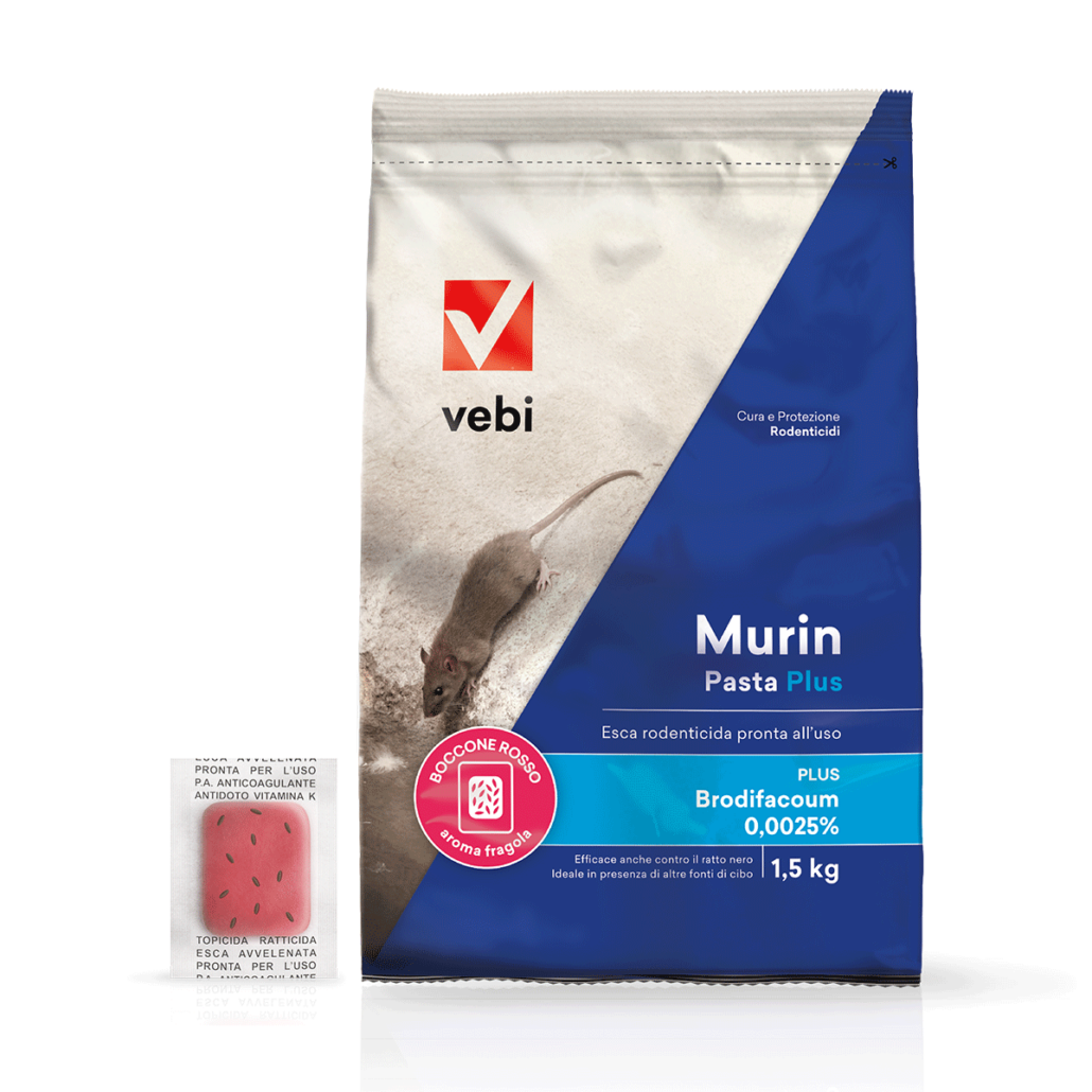 Sacco di esca rodenticida in forma di pasta fresca contro topi e ratti