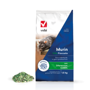 Sacco con esca rodenticida in fioccato, efficace contro topi e ratti