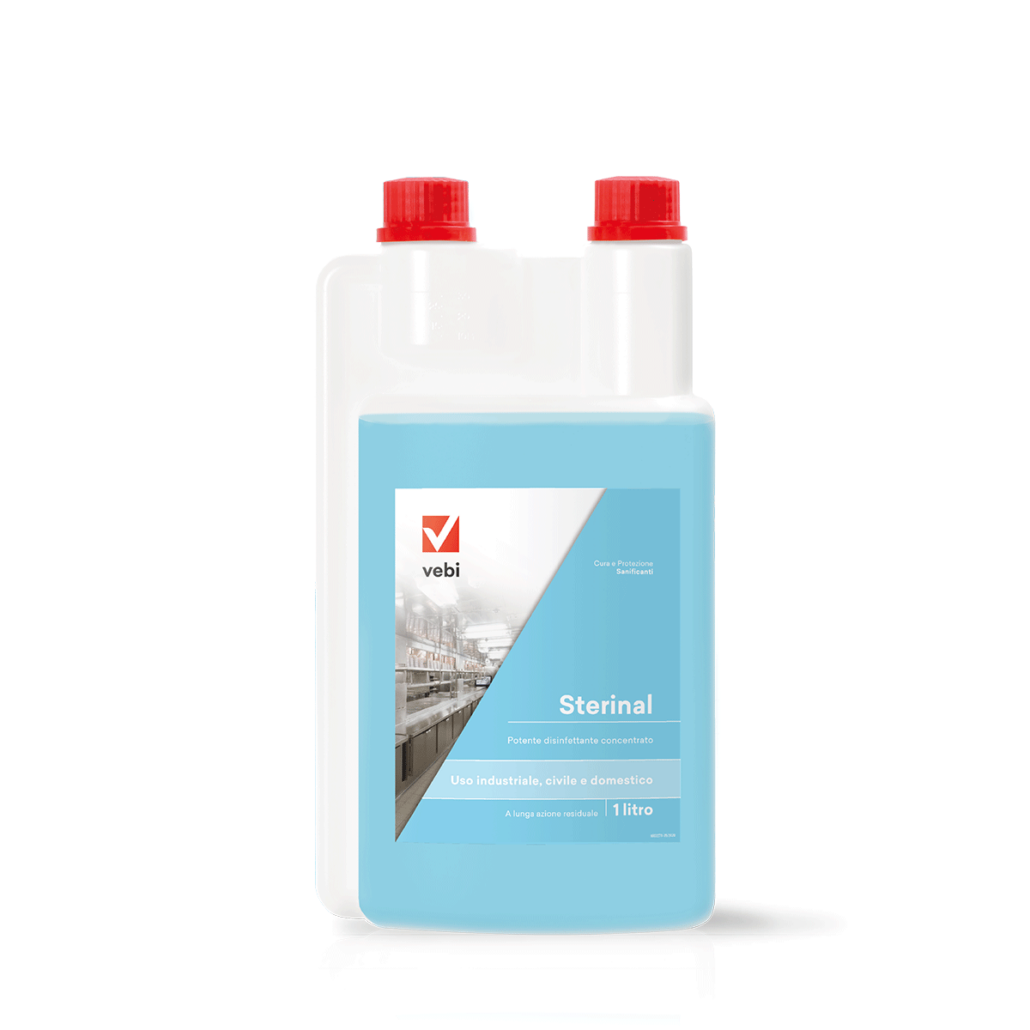 Flacone di disinfettante concentrato a lunga azione residuale