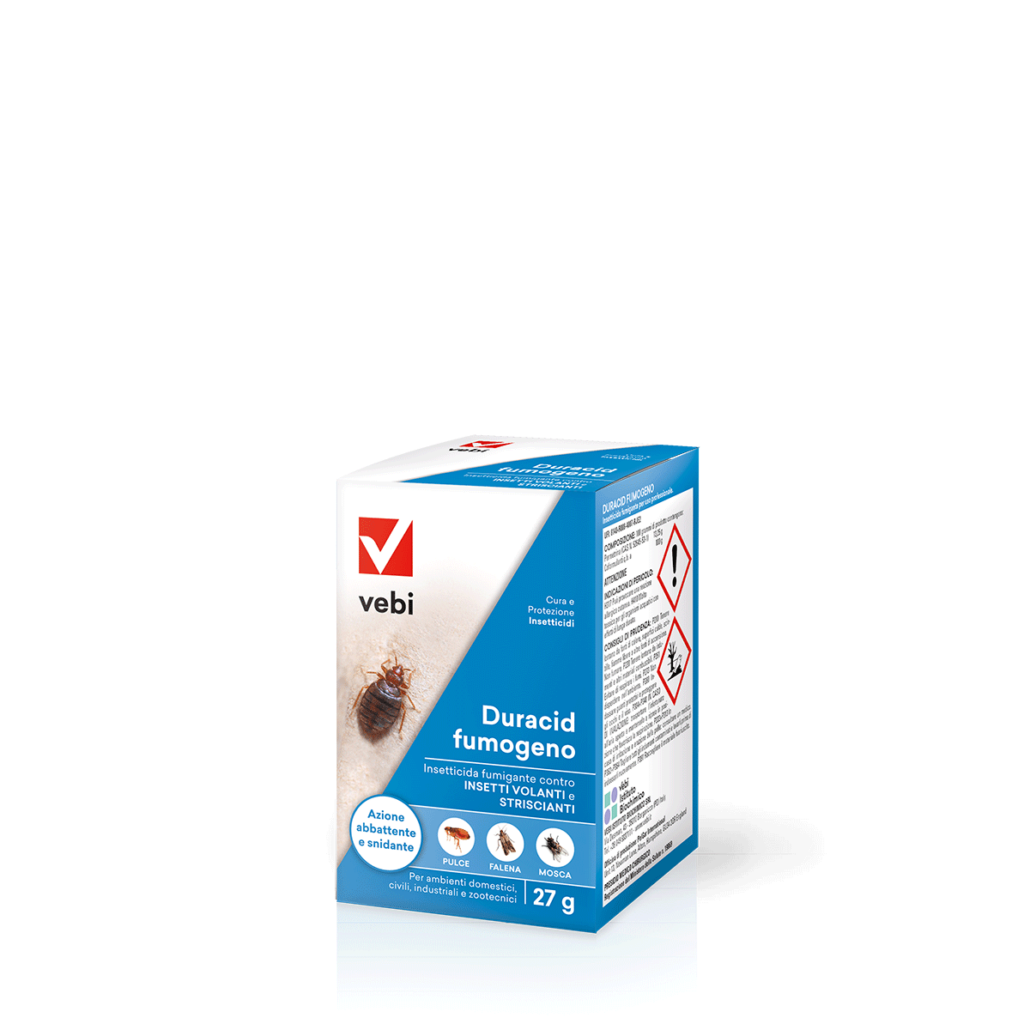 Confezione di insetticida fumigante contro pulci, falene e mosche