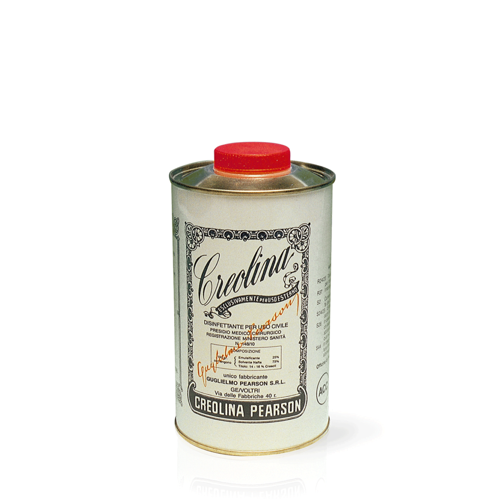 Barattolo di creolina, disinfettante germicida