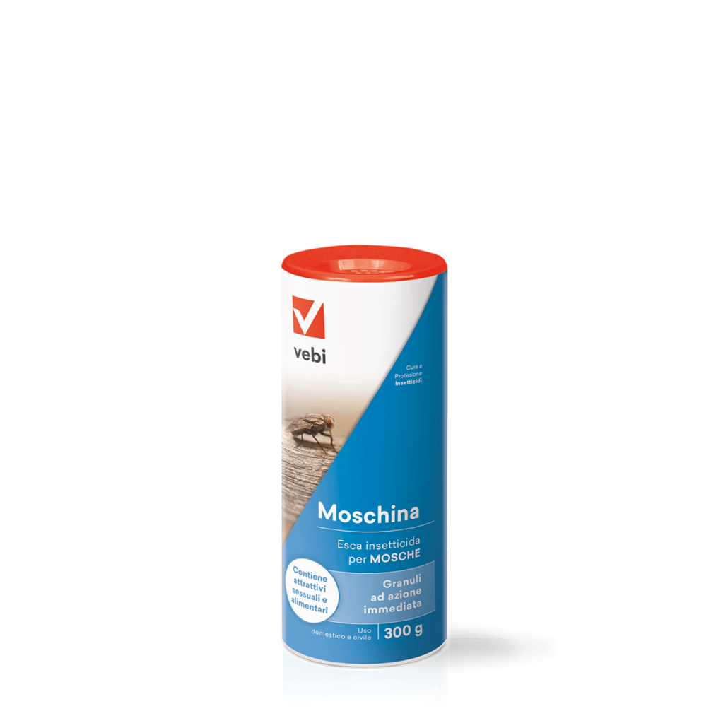 Barattolo di insetticida granulare per mosche con attrattivi sessuali e alimentari