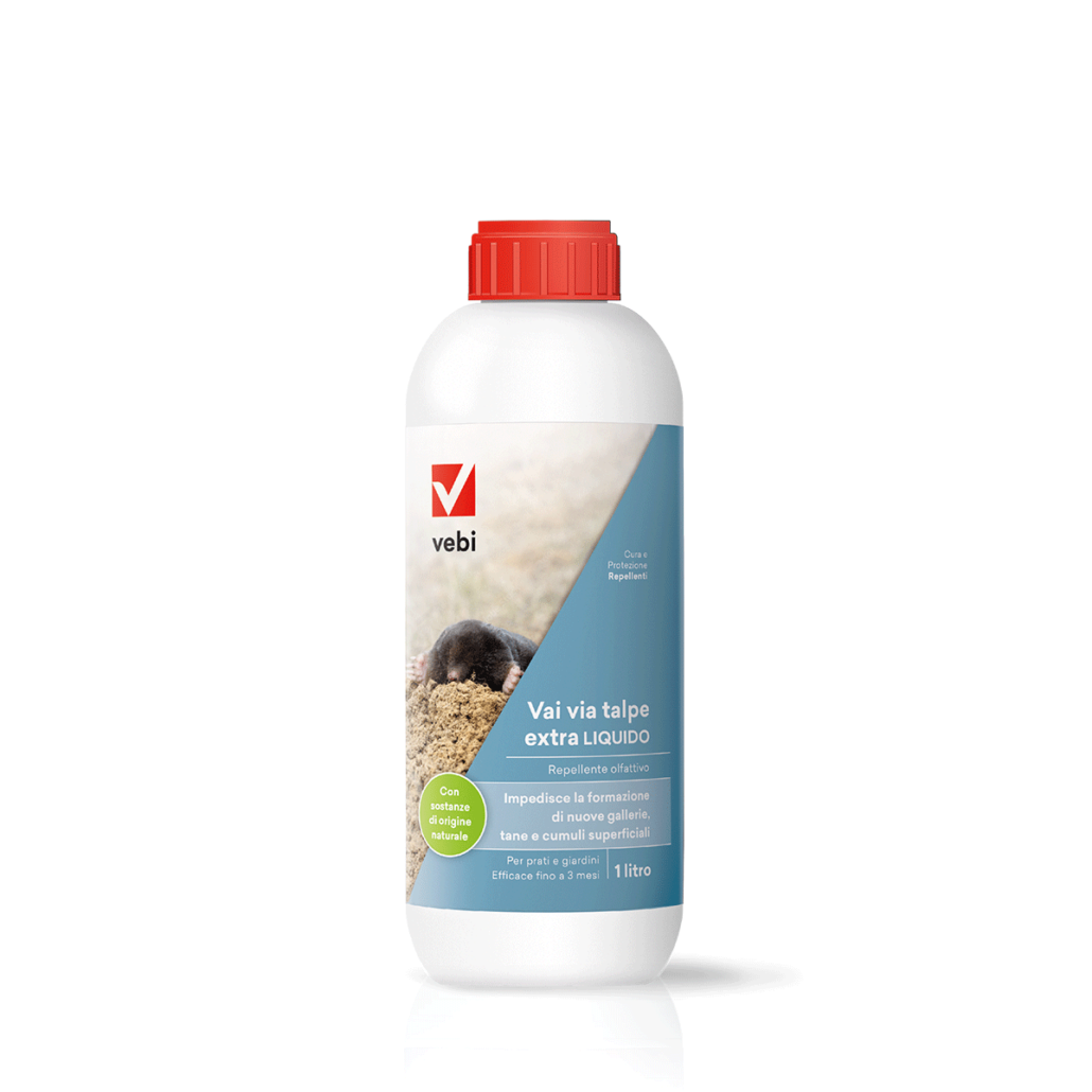 Bottiglia di repellente olfattivo liquido contro le talpe