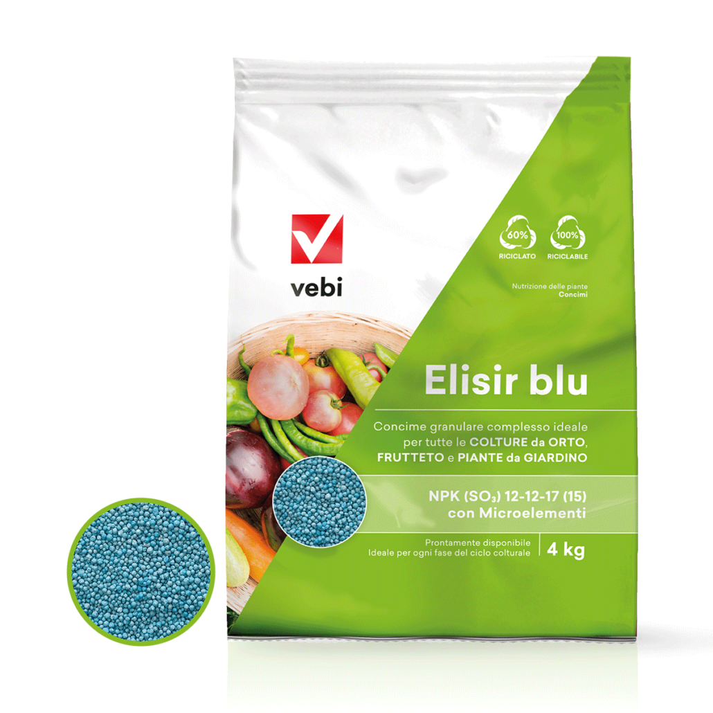 Sacco da 4 kg di concime Elisir blu per la nutrizione delle piante