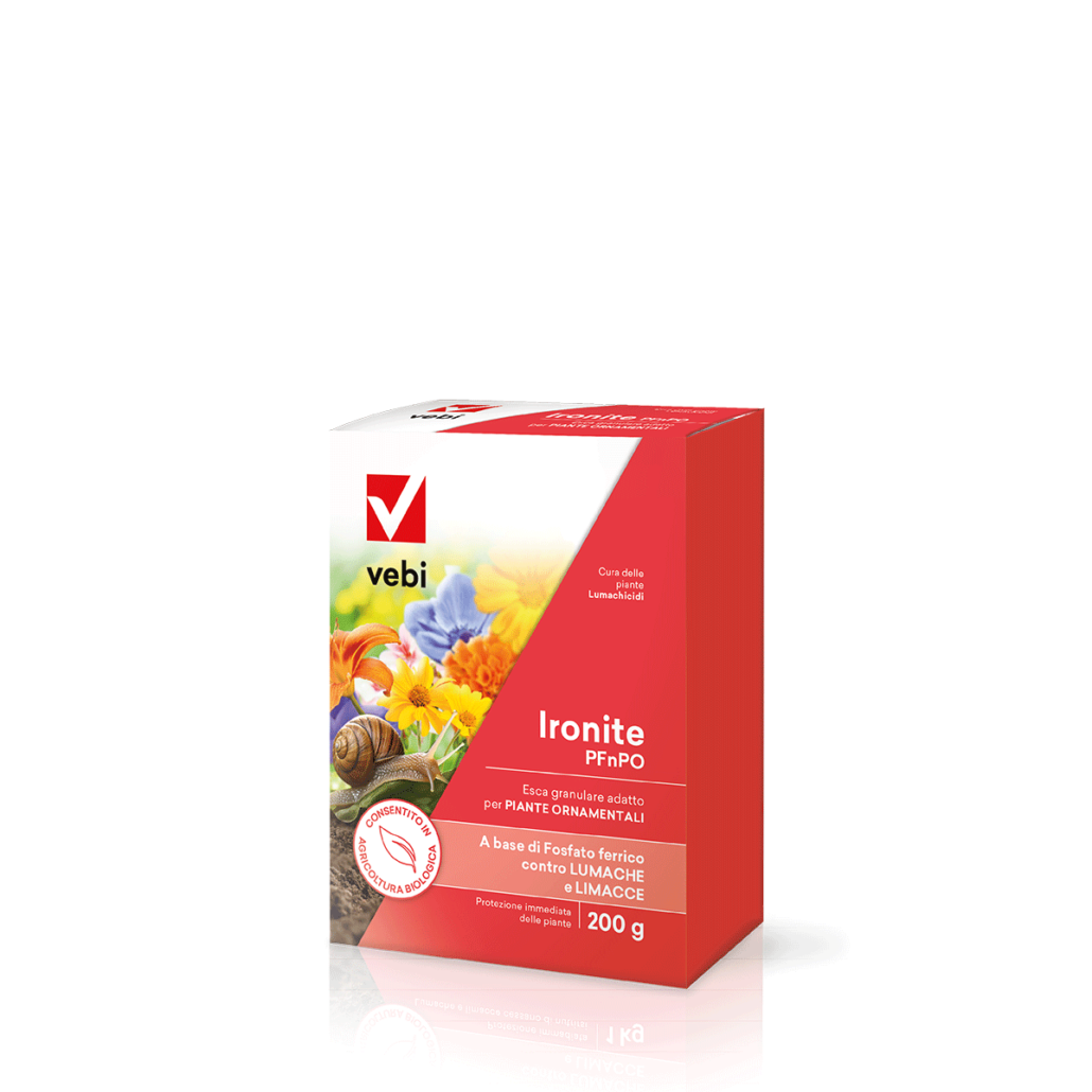 Confezione di esca granulare pronta all'uso a base di fosfato ferrico per lumache e limacce